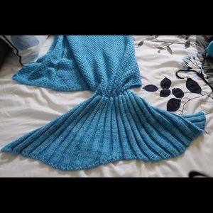 Aqua blue mermaid tail blanket